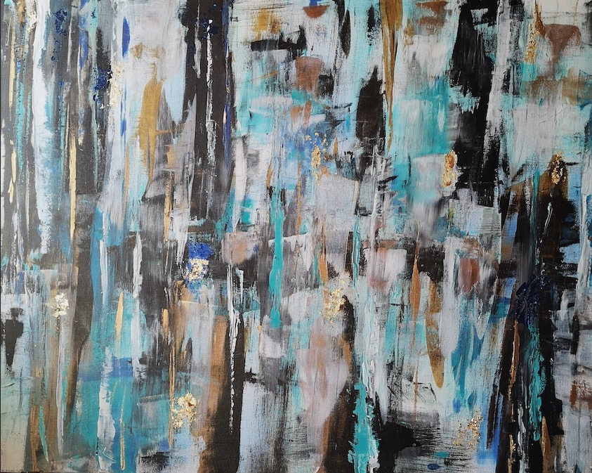 Acryl mit Blattgold. Rhapsody in Türkis, Manuela Sauer
Künstlername/Signatur: MaheSa