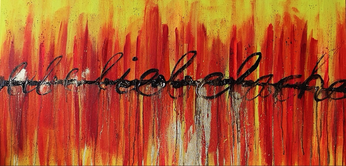 Acryl mit Goldpuder. LebeLiebeLache Manuela Sauer
Künstlername/Signatur: MaheSa
