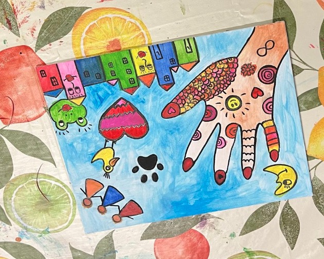 „Rizzi-Style“ hände auf Papier malen