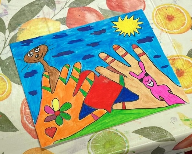 „Rizzi-Style“ hände auf Papier malen