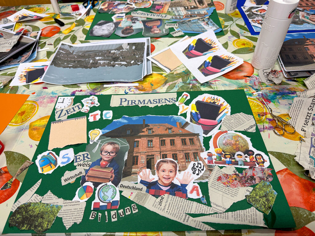 Kunschdraum Pirmasens Veranstaltung Kunstverein Workshop Kollage Demokratie Leben! Recht auf Bildung