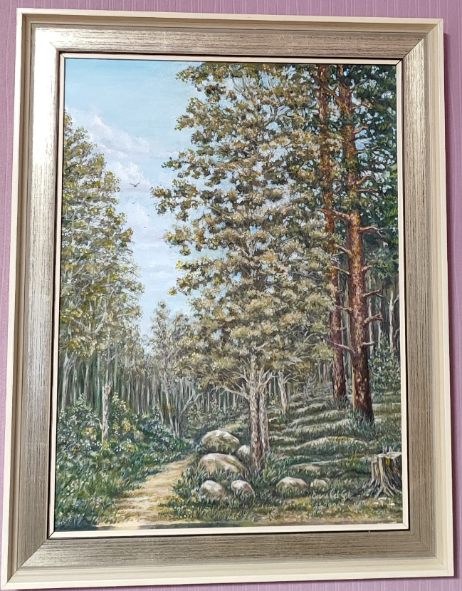 Wald am Eisweiher, Pirmasens – Ölmalerei, auf Leinwand, 40 × 55 cm