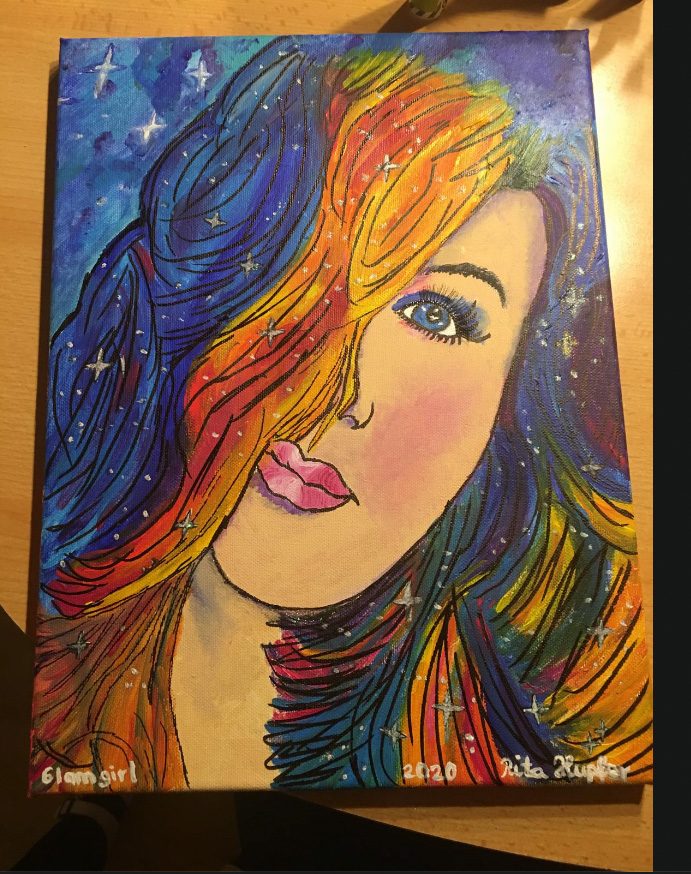 "Glamgirl", Acryl auf Leinwand