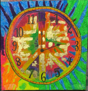 PACE, Acryl (Blacklightfarben) auf Leinwand von Rita Hupfer