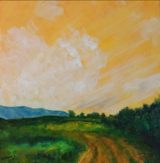 Acryl auf Leinwand 30×30 von Künstlerin Masoumeh Dizaji, landschaftmalerei