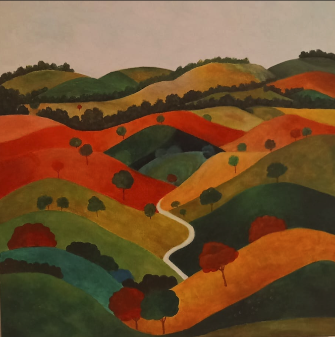 Acryl auf Leinwand 50×50 von Künstlerin Masoumeh Dizaji, landschaftmalerei
