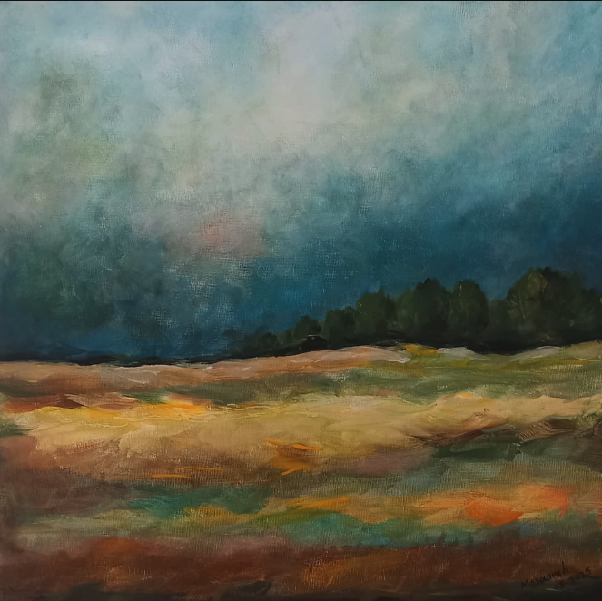 Acryl auf Leinwand 40×40 von Künstlerin Masoumeh Dizaji, landschaftmalerei