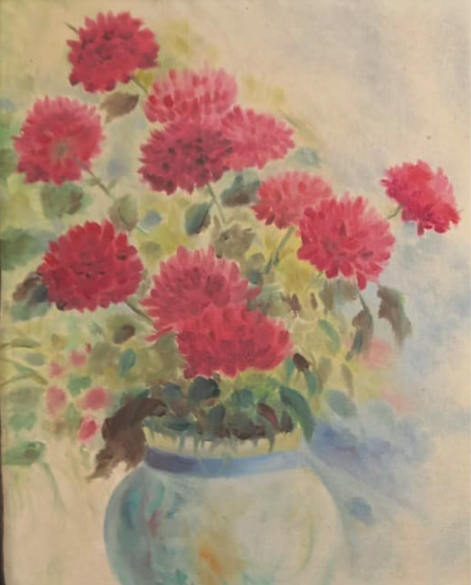 von Künstlerin Masoumeh Dizaji, blume im Vase Ölgemälde