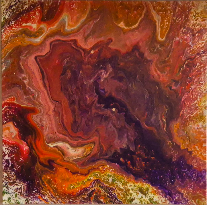 Acryl auf Keilrahmen in Fließtechnik, künstler Roland H. Küster