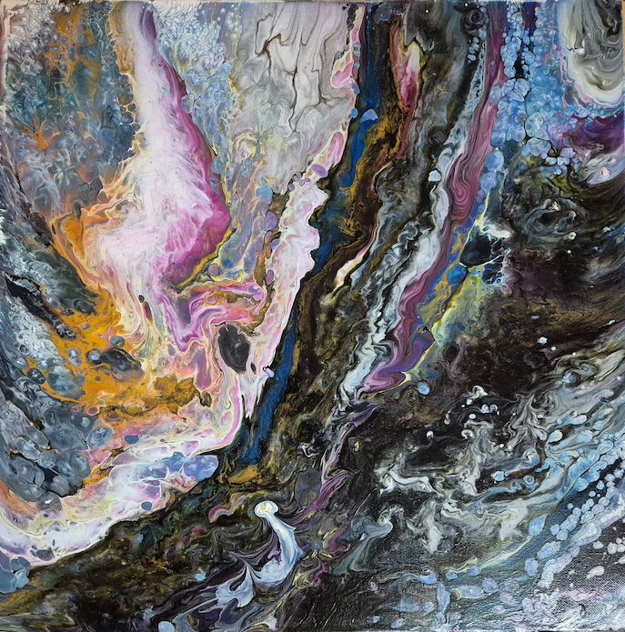 Acryl auf Keilrahmen in Fließtechnik, künstler Roland Küster