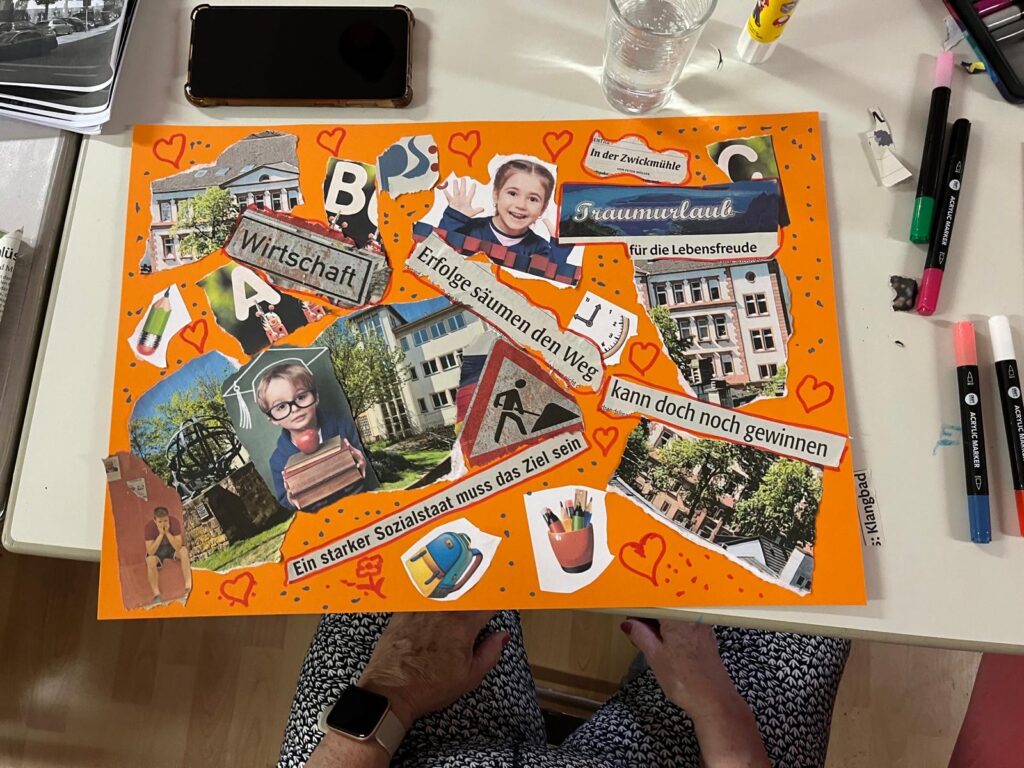 14.06.2025 Kunschdraum Pirmasens Veranstaltung Kunstverein Workshop Kollage Demokratie Leben! Recht auf Bildung